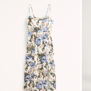 The A&F Camille Midi Dress in Cream Floral - Small Tall